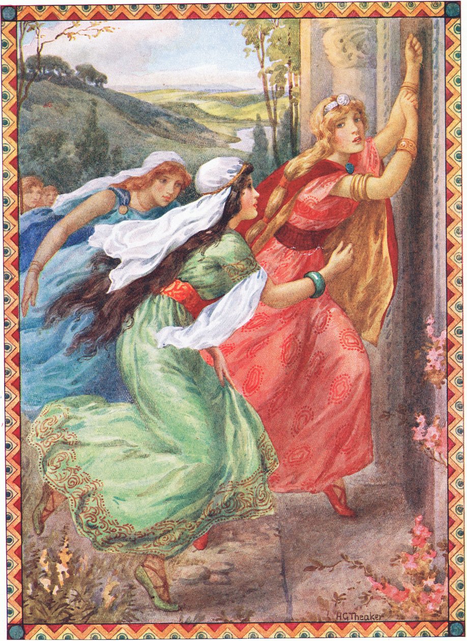 Emer llegó primero a la puerta (de la Porción de Campeones) (litografía en color) de Harry George Theaker