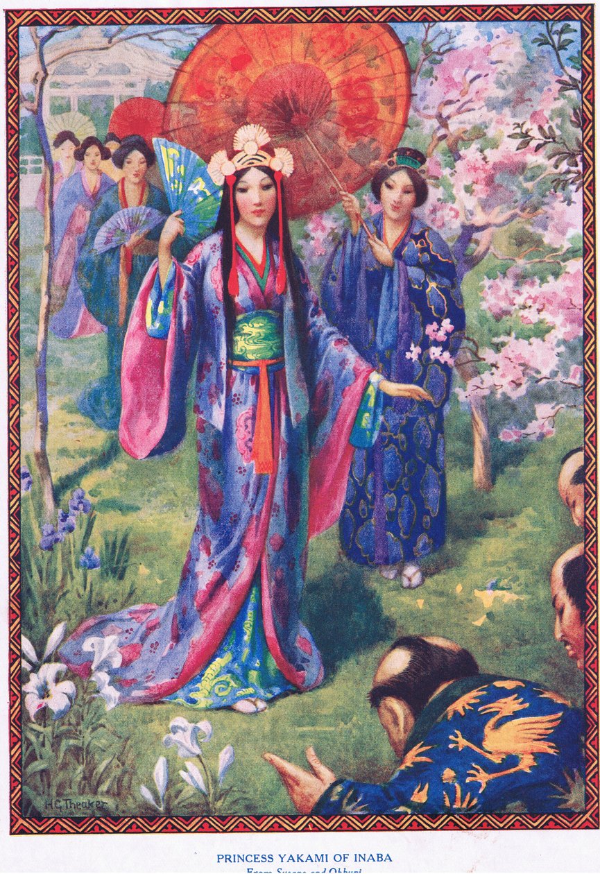 Princesa Yakami de Inaba (de Susano y Ohkuni) (litografía) de Harry George Theaker
