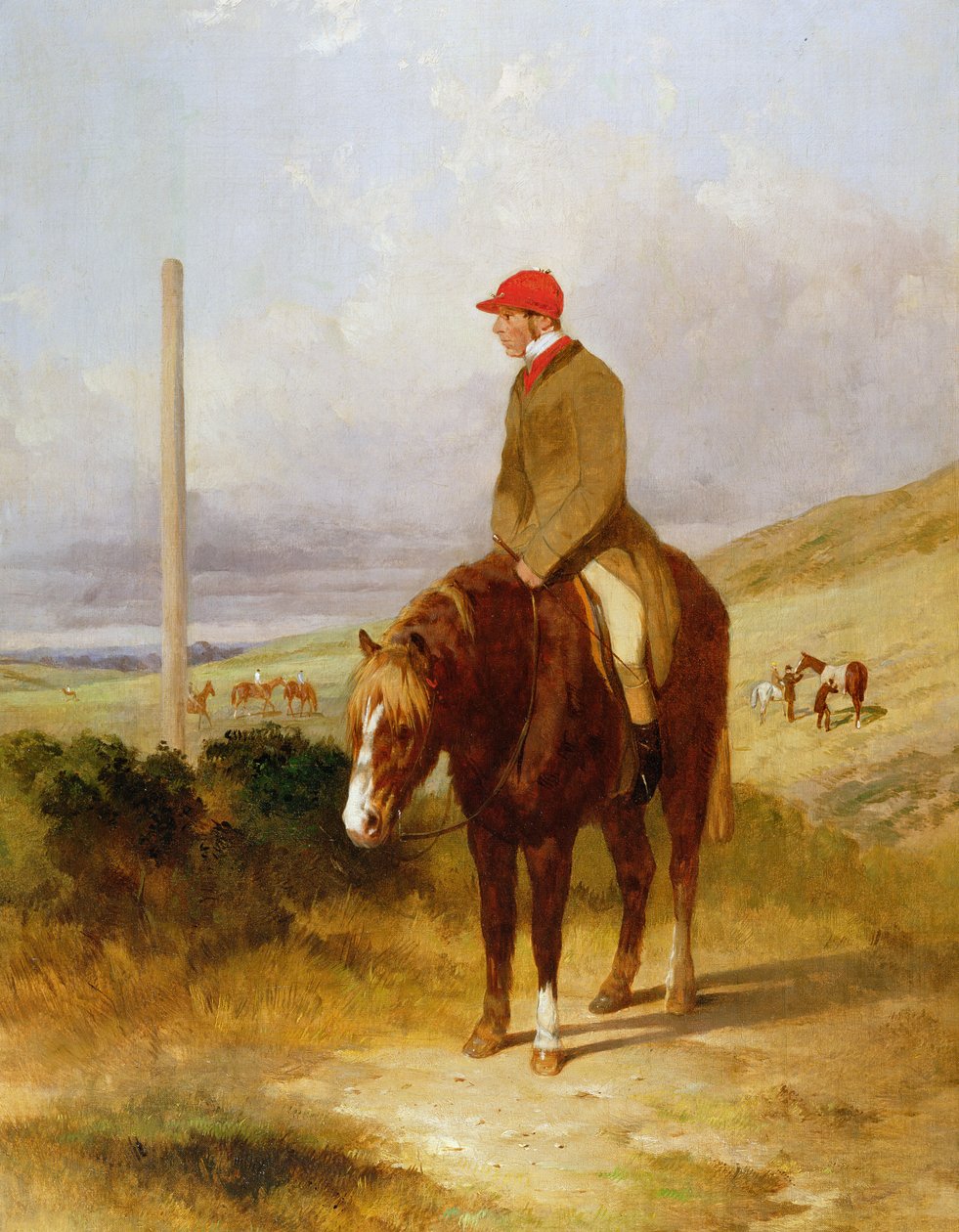 Nat Flatman (1810-60) en su Pony Antes del Inicio de las Chesterfield Stakes de 1844, 1844 de Harry Hall