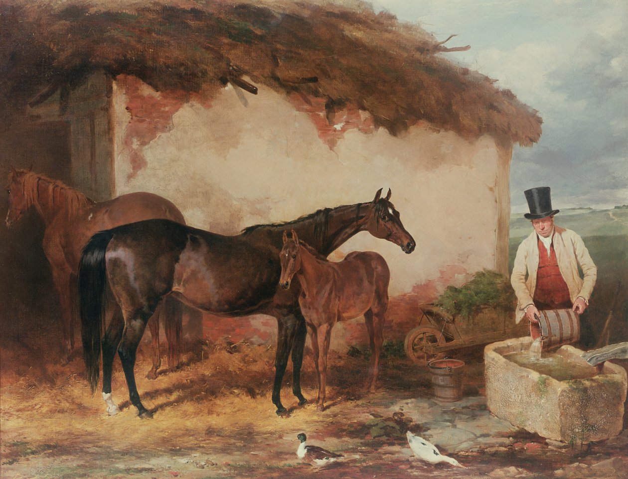 La yegua quizás con su potro, 1846 de Harry Hall