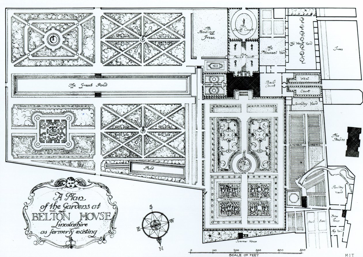 Un plano de los jardines en Belton House, Lincolnshire de Harry Inigo Triggs