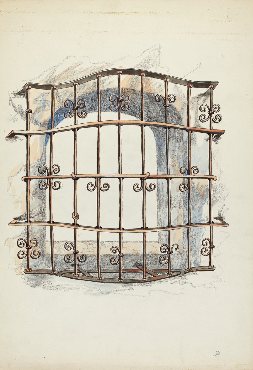 Reja de hierro en la ventana de Harry Mann Waddell