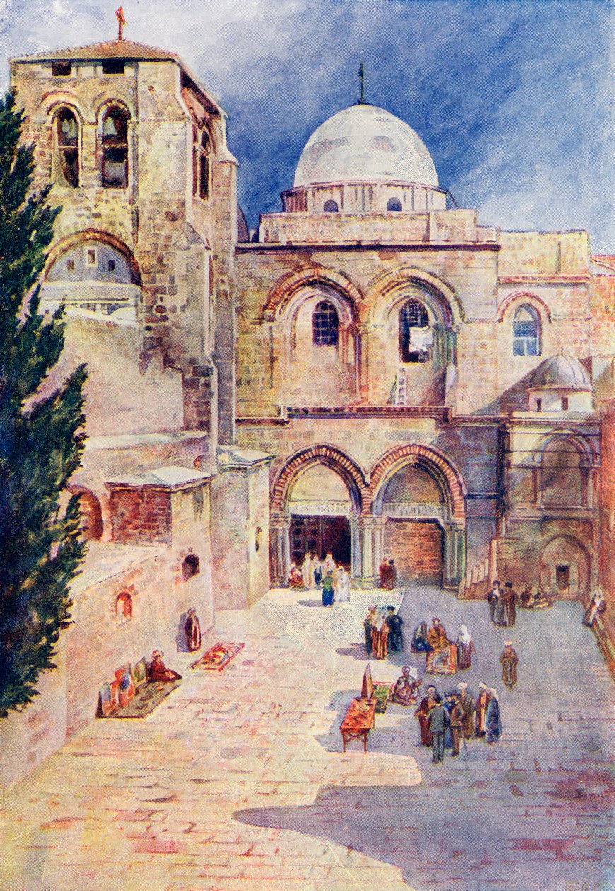 La Iglesia del Santo Sepulcro, Jerusalén, Palestina, c. 1910, de A Book of Modern Palestine por Richard Penlake pub. c.1910 de Harry Morley