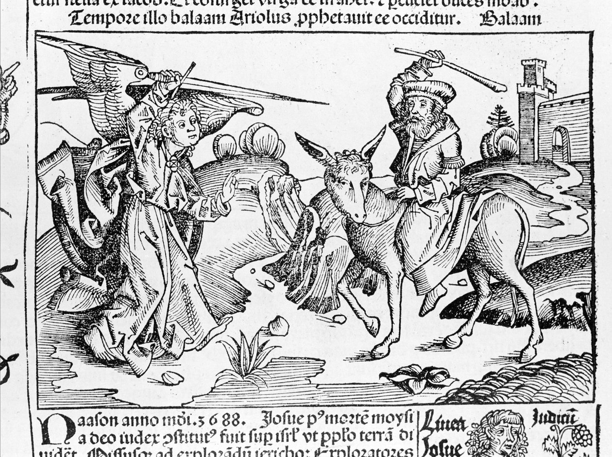 El burro de Balaam del Crónica de Núremberg de Hartmann Schedel de Hartmann Schedel