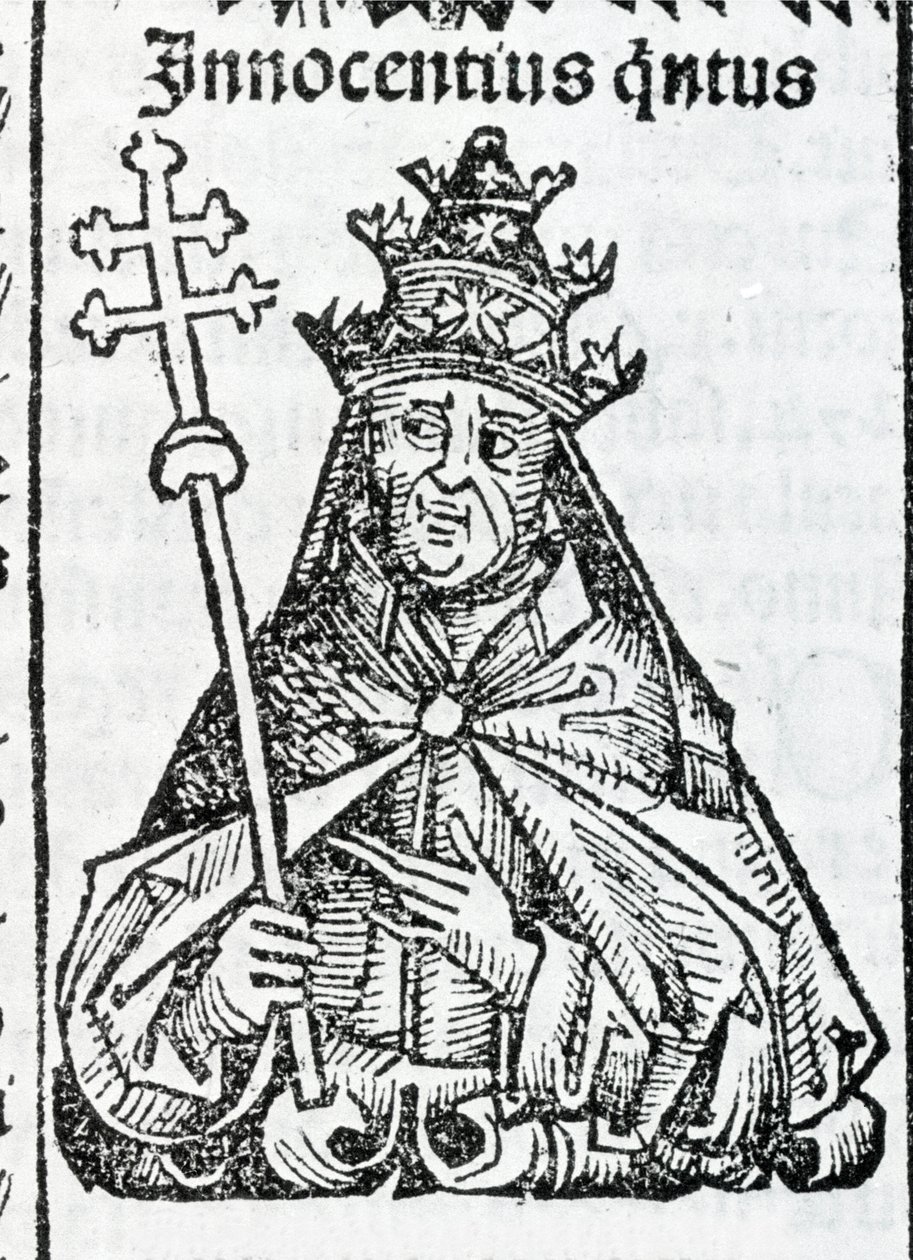 Retrato del Papa Inocencio IV (1195 - 1254) en Liber chronicarum de Hartmann Schedel Núremberg 1497 de Hartmann Schedel