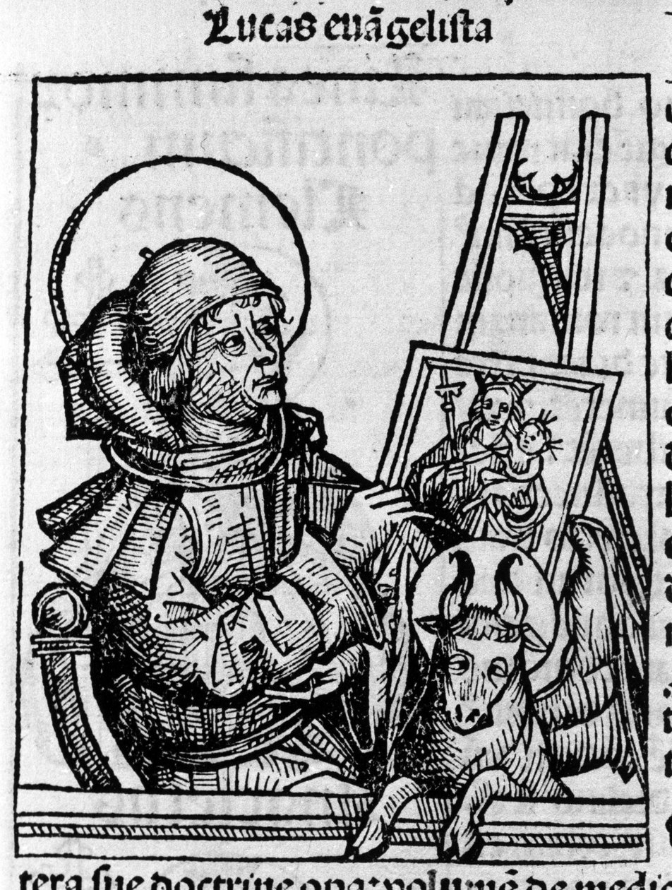 Representación del evangelista San Lucas. Grabado de "Liber chronicarum" (Crónicas de Núremberg) de Hartmann Schedel 1493 de Hartmann Schedel