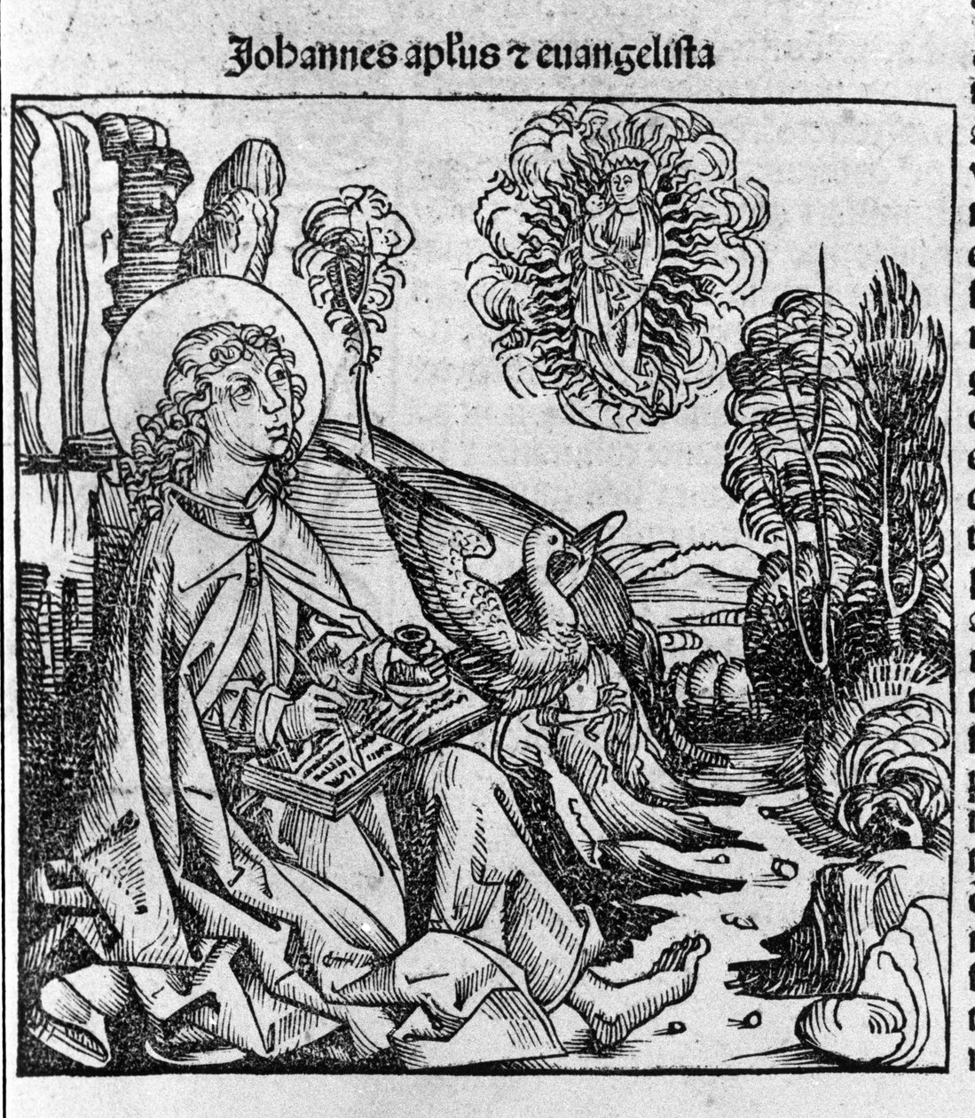 Representación del evangelista San Juan. Grabado de “Liber chronicarum” (Crónicas de Núremberg) de Hartmann Schedel 1493 de Hartmann Schedel