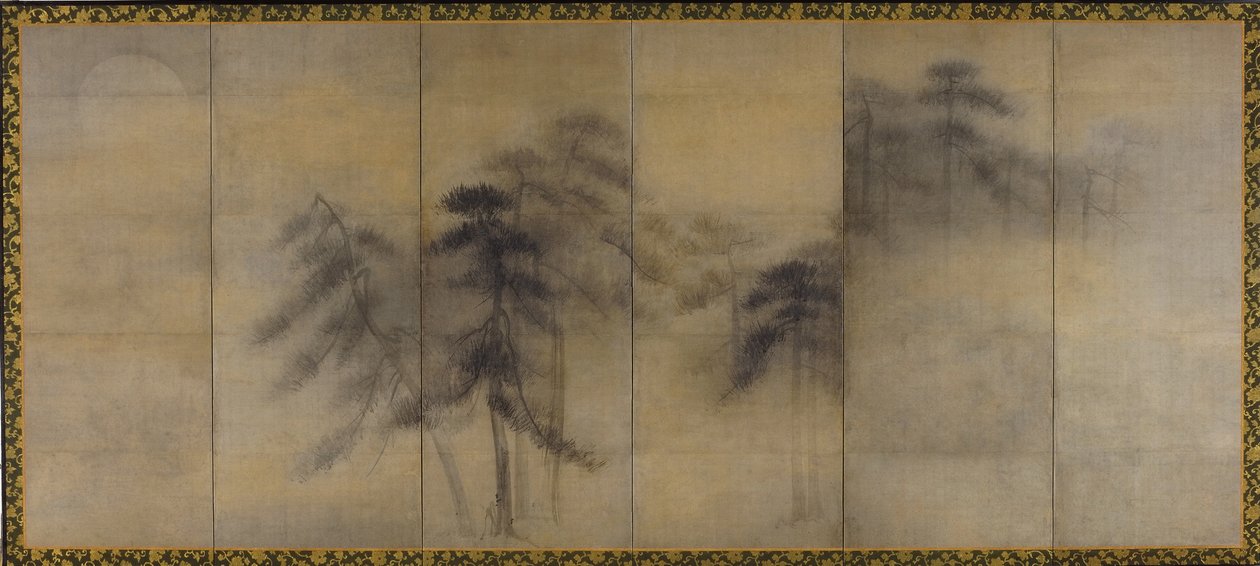 Pinos a la luz de la luna de Hasegawa Tohaku