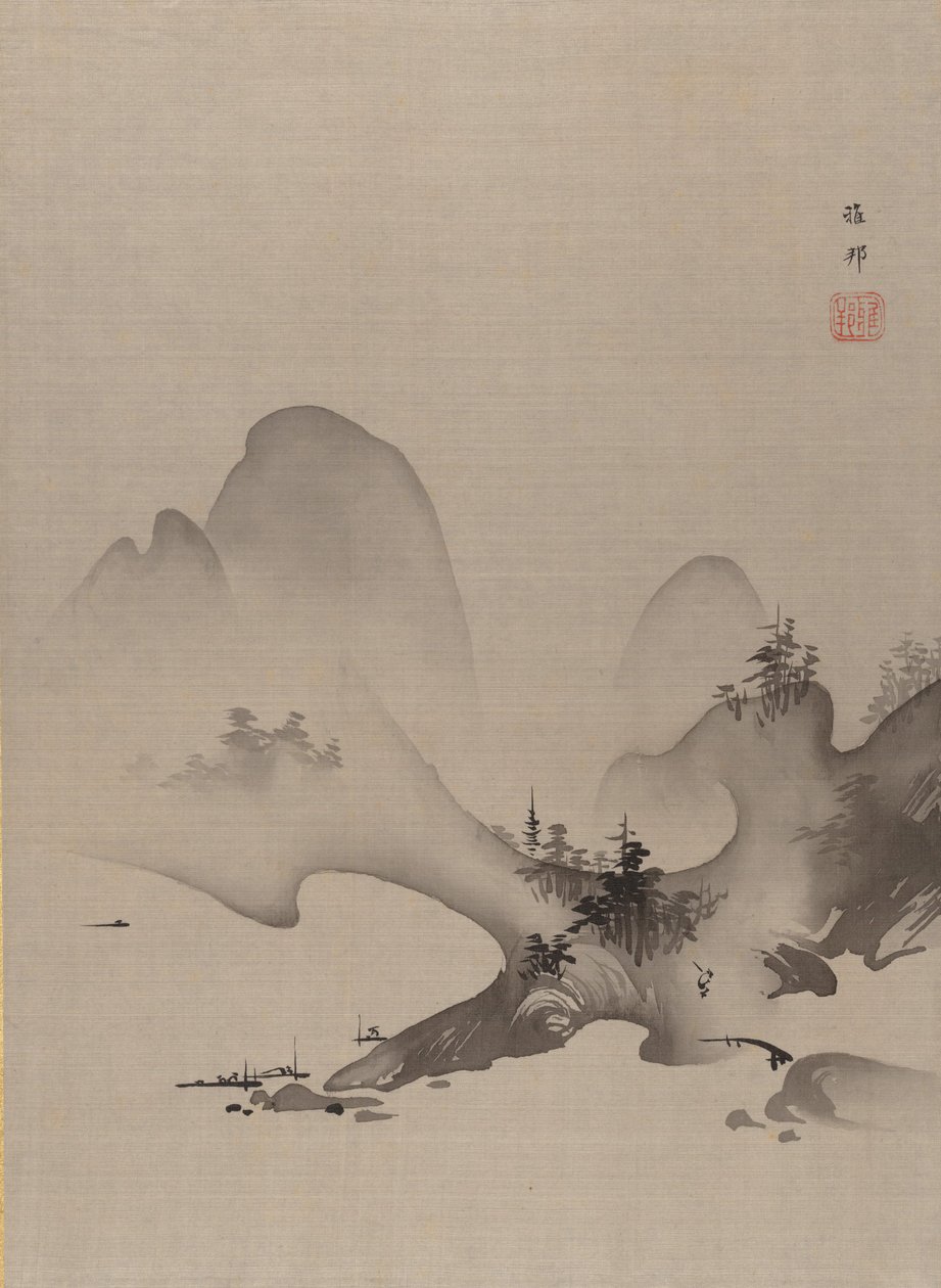 Lago y montañas, ca. 1885-89 de Hashimoto Gaho