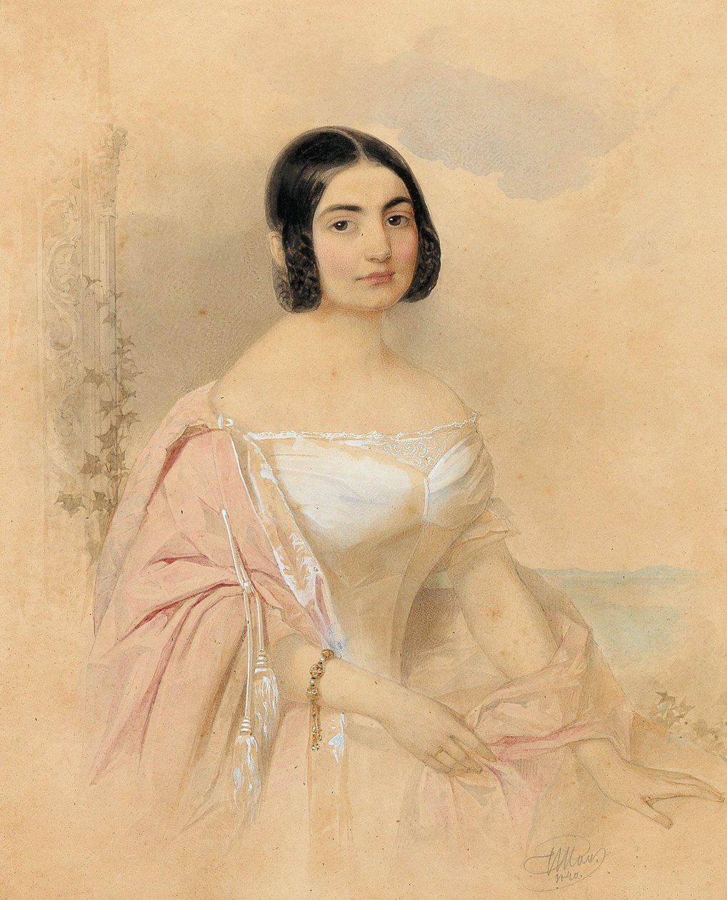 Retrato de la Condesa Marie von Tattenbach, née von Lion, 1840 de Hau
