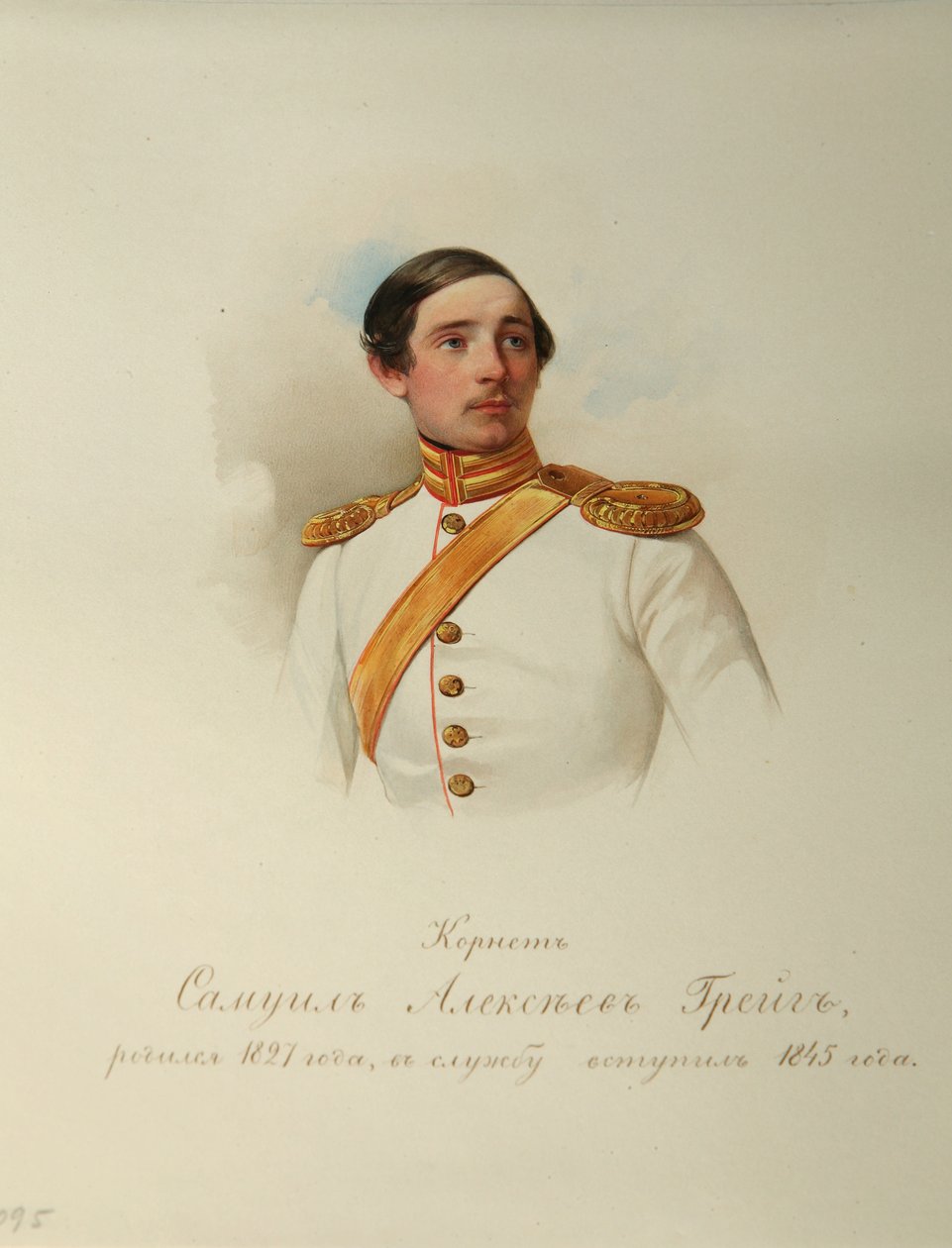 Retrato de Samuil Alexeyevich Greig 1827-1887 del Álbum de la Guardia Imperial, 1846-1849 de Hau
