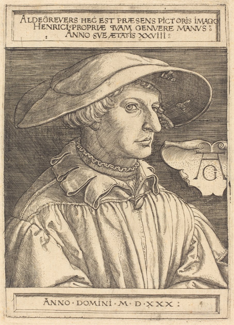 Autorretrato, 1530 de Heinrich Aldegrever