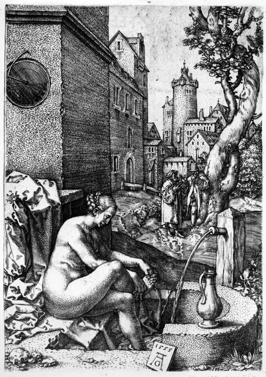 Susana y los ancianos, 1555 de Heinrich Aldegrever