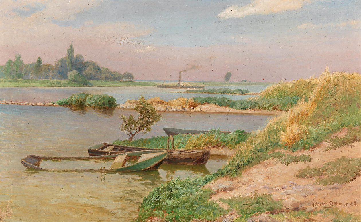 Paisaje fluvial abierto de Heinrich Bohmer
