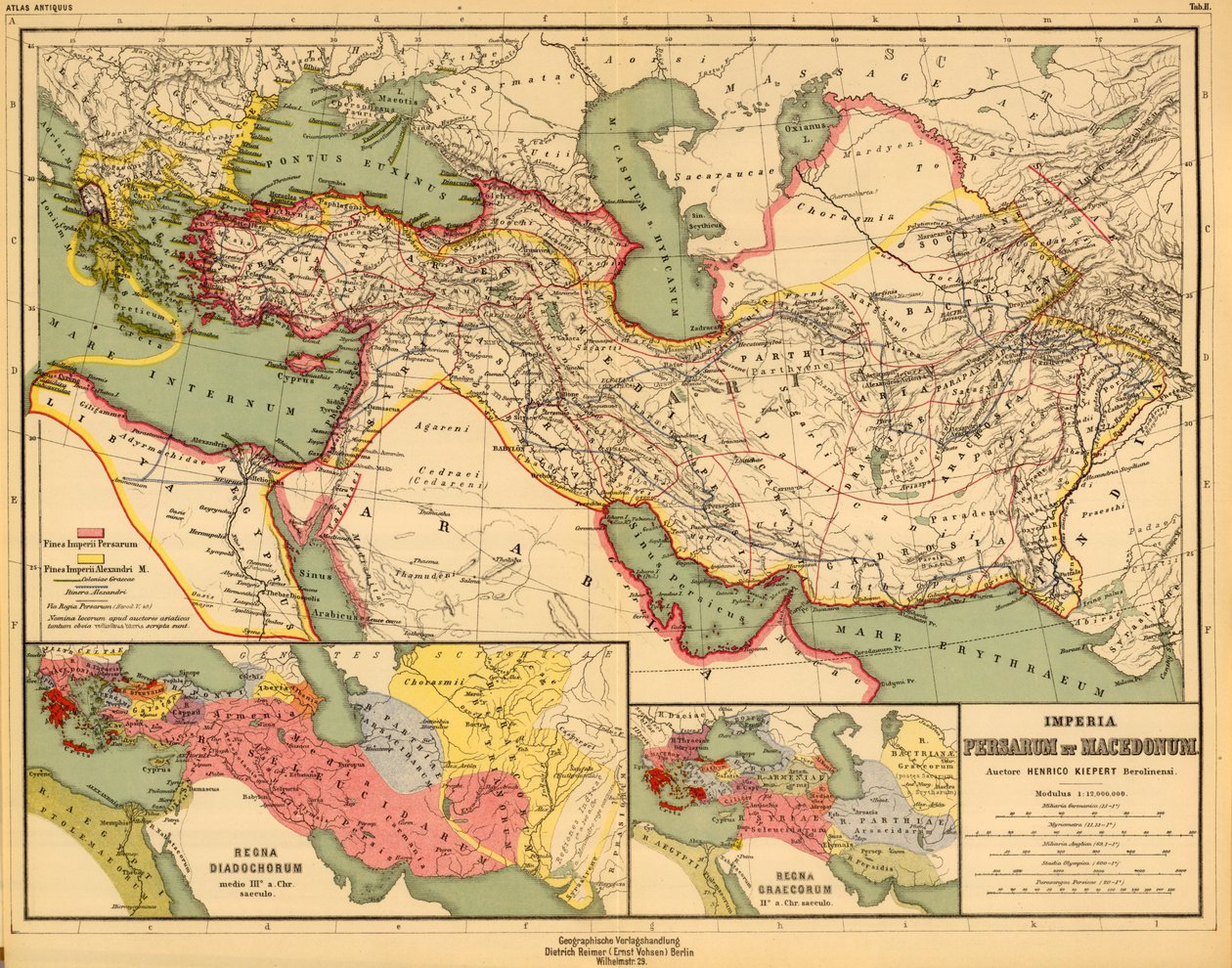 Imperio de los Persas y Macedonios de Heinrich Kiepert