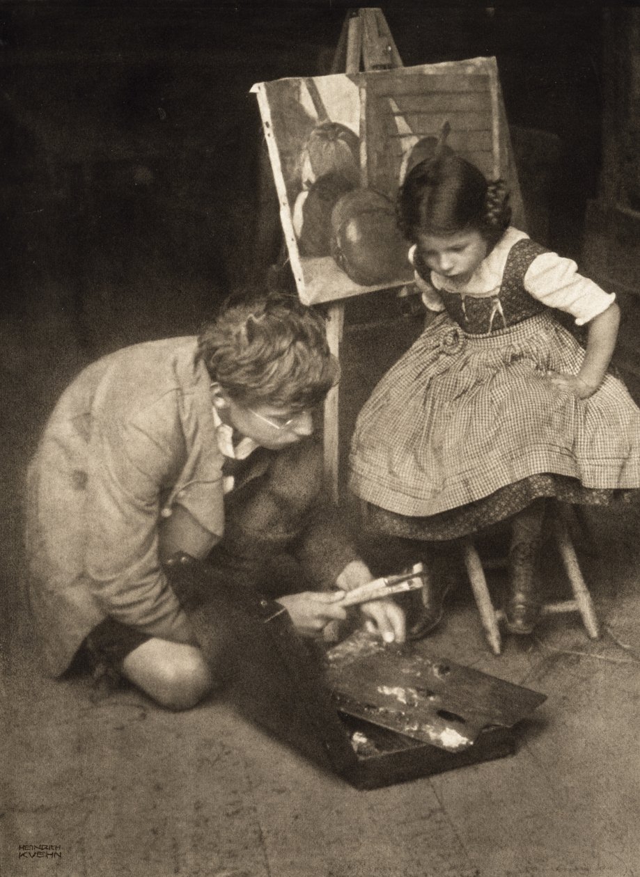 Walter y Lotte en el caballete, 1909 de Heinrich Kuhn