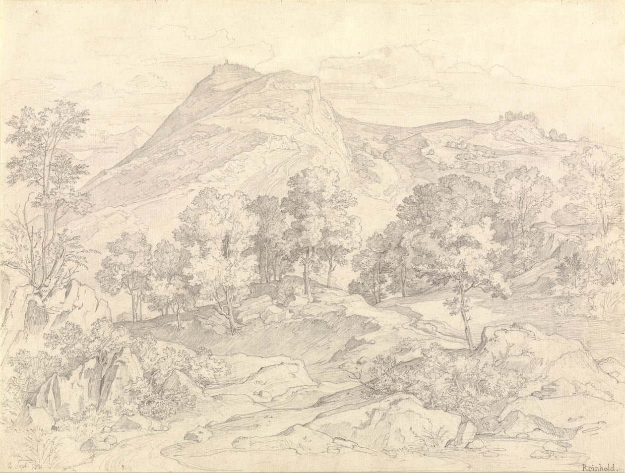 Vista de Civitella desde la Serpentara junto a Olevano de Heinrich Reinhold