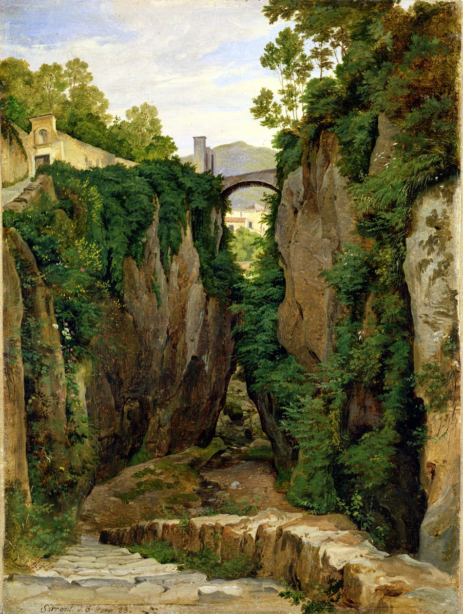 Barranco rocoso en Sorrento, 1823 de Heinrich Reinhold