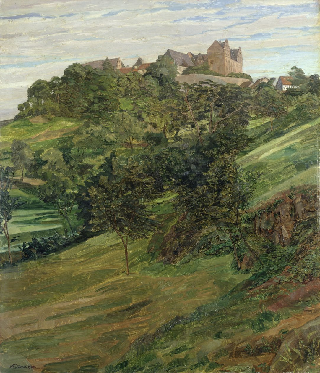 Castillo de Lichtenberg en Odenwald, 1900 de Heinrich Wilhelm Truebner