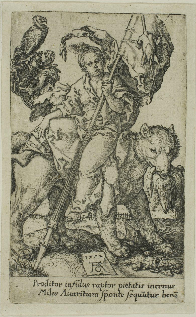 Avaricia, de los Vicios de Heinrich Aldegrever