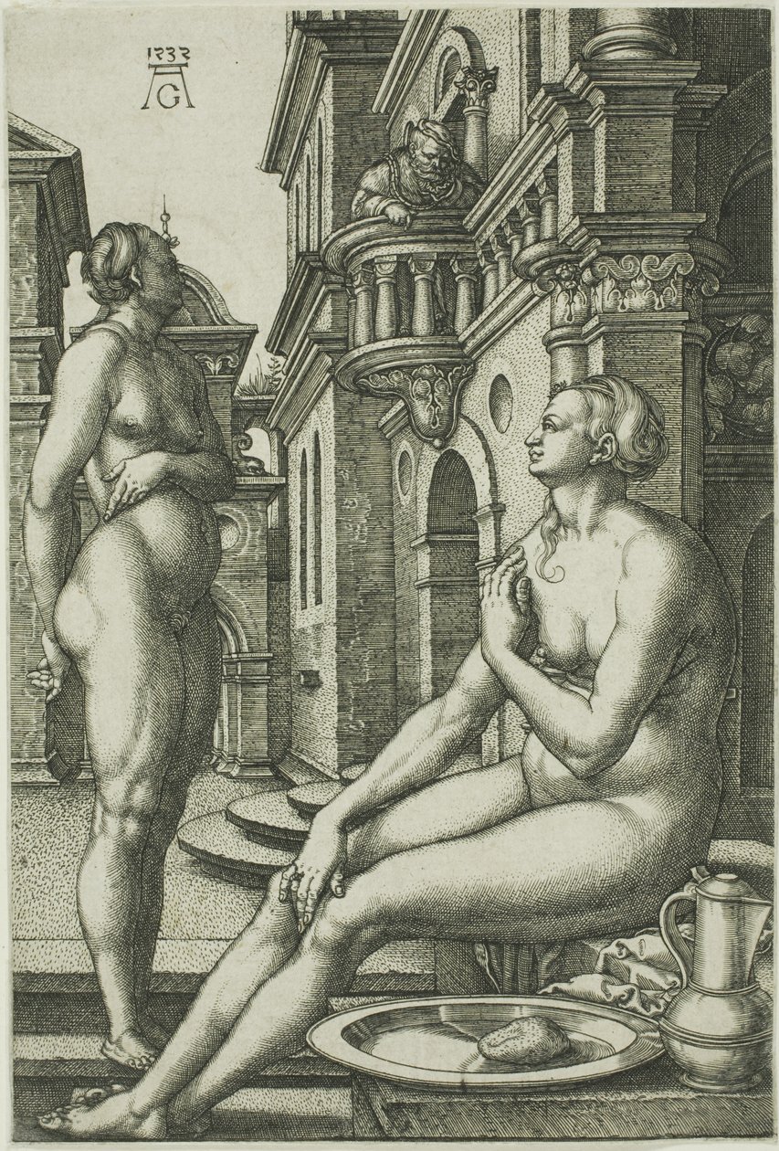 Betsabé en el baño de Heinrich Aldegrever