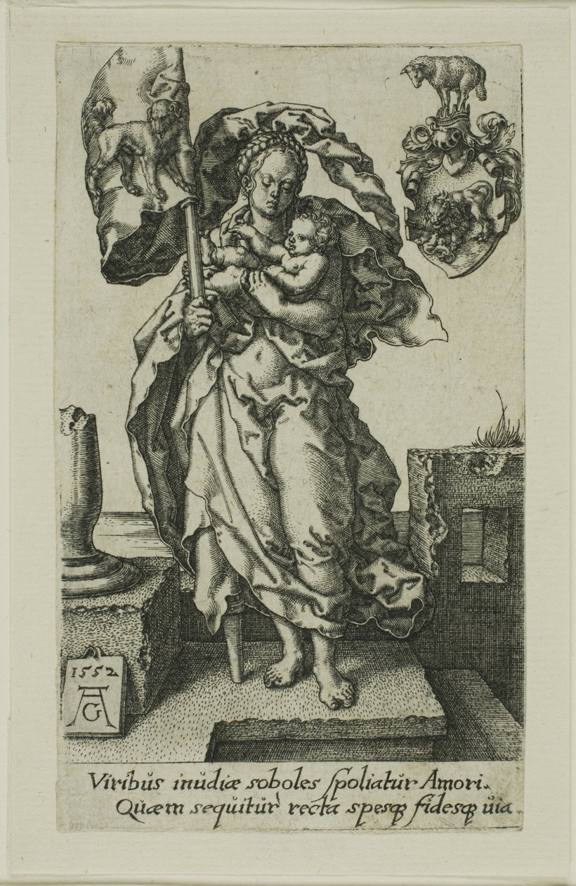 Compasión, de Las virtudes de Heinrich Aldegrever
