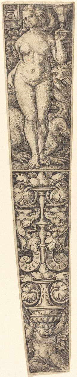 Vaina de daga con la Ramera de Babilonia de Heinrich Aldegrever