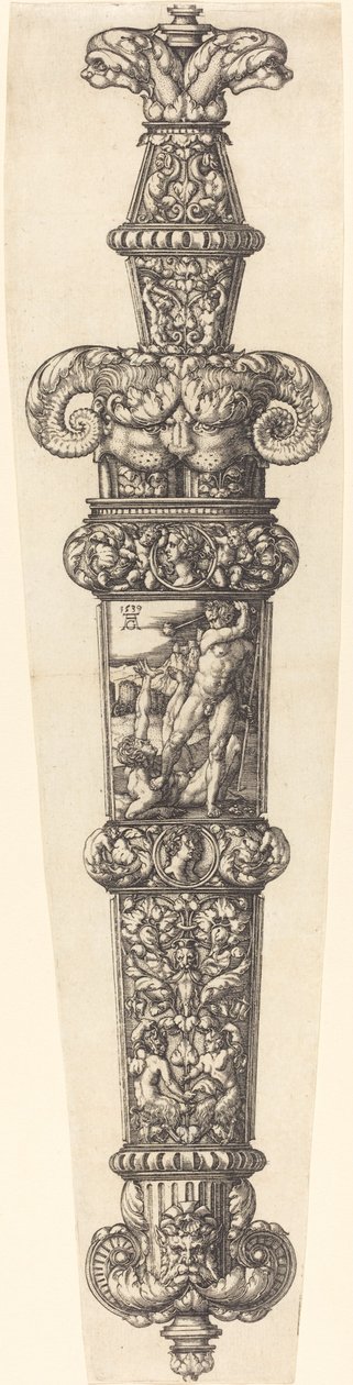 Diseño para una vaina de daga con Caín y Abel de Heinrich Aldegrever