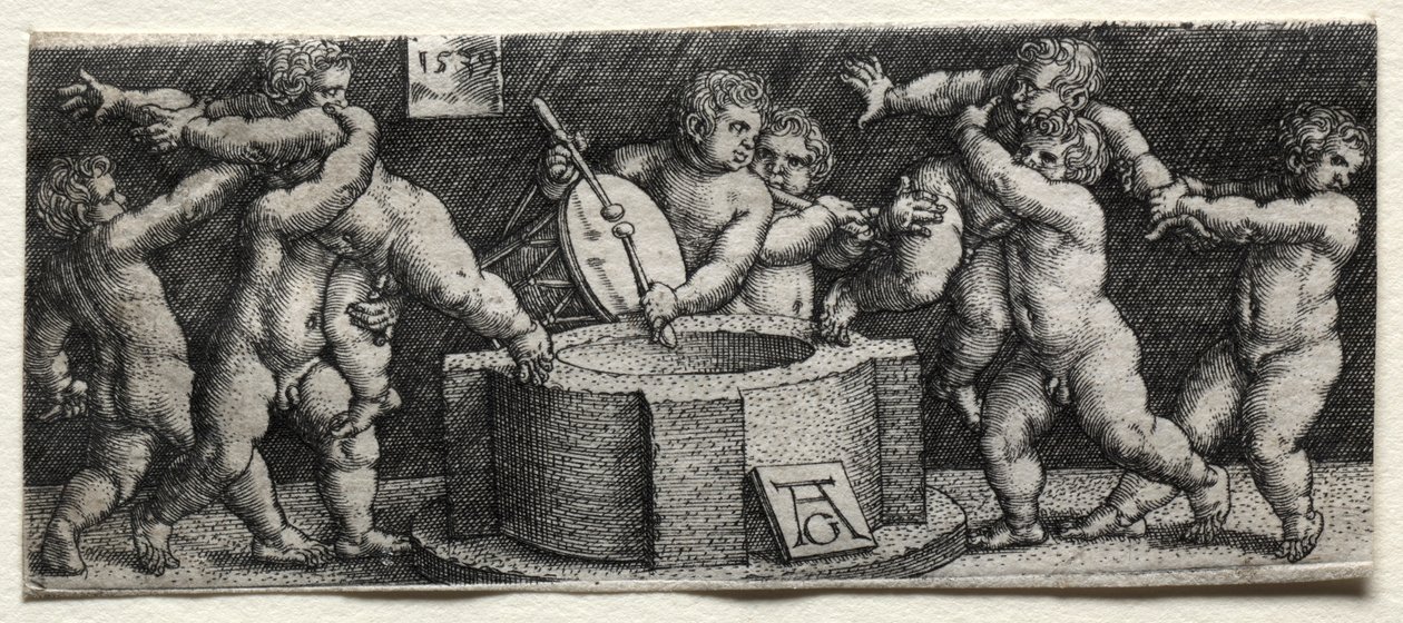 Ocho niños desnudos en un pozo, 1539 de Heinrich Aldegrever