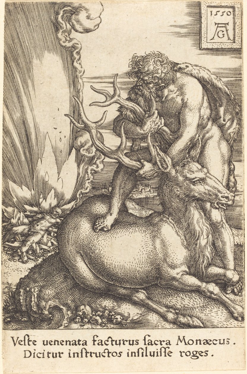 Hércules y la cierva de Heinrich Aldegrever
