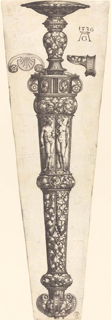 Funda de Daga Grande con Pareja Desnuda de Heinrich Aldegrever