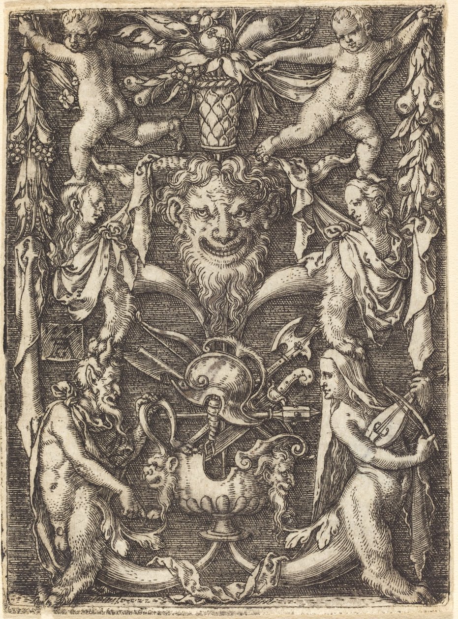 Ornamento con máscara, 1550 de Heinrich Aldegrever