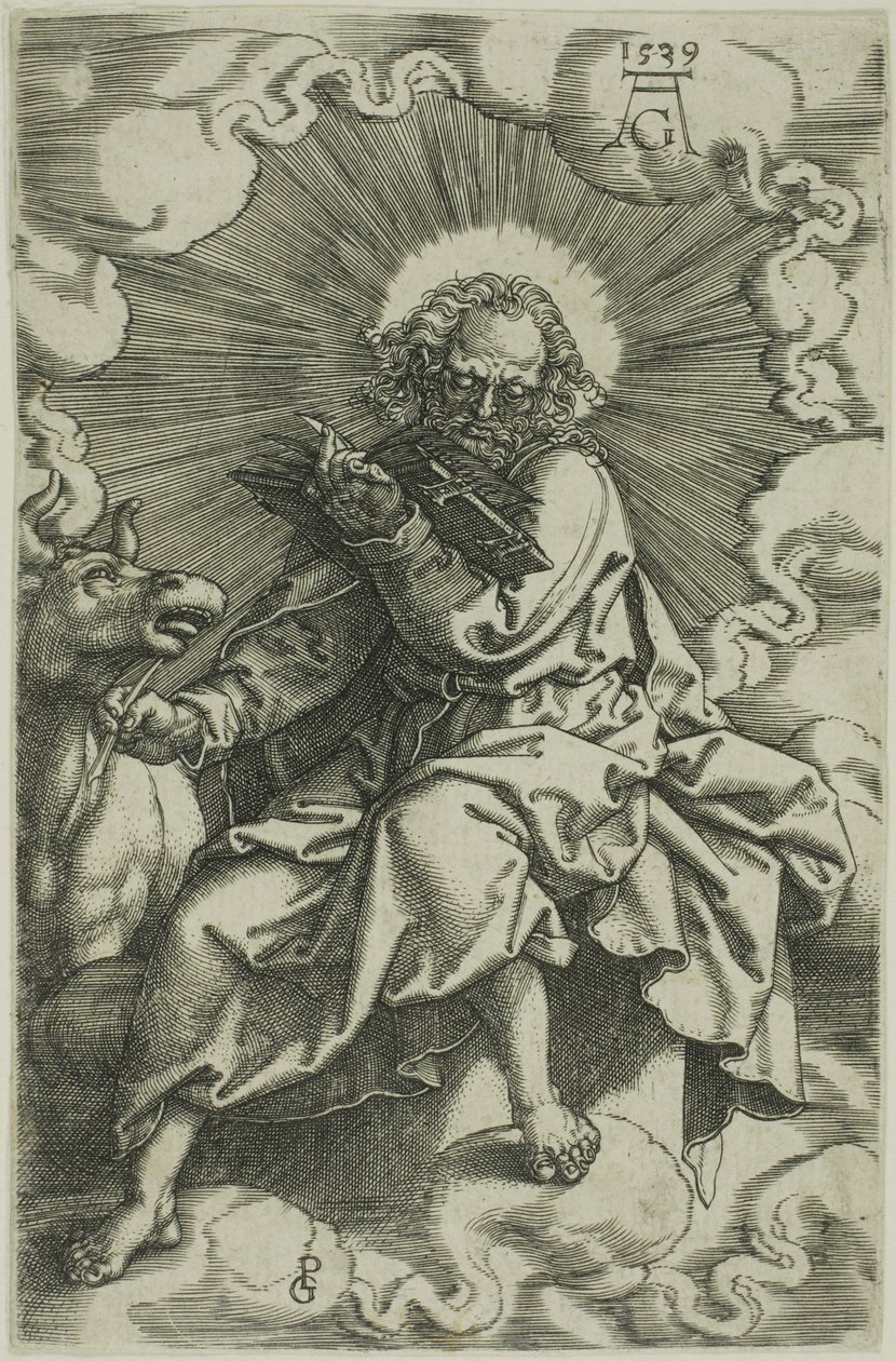 San Lucas, de Los Cuatro Evangelistas de Heinrich Aldegrever
