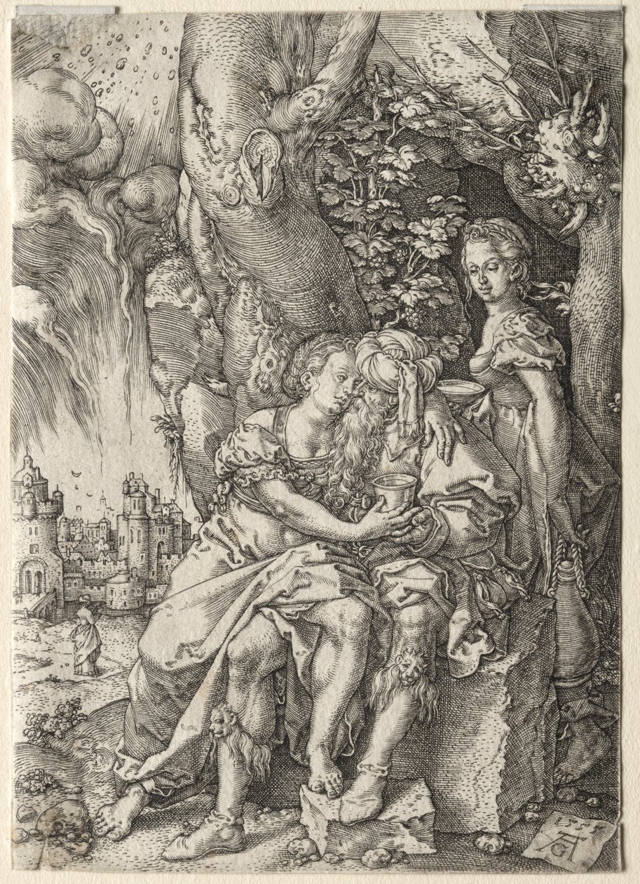 La Historia de Lot: Lot con Sus Hijas de Heinrich Aldegrever