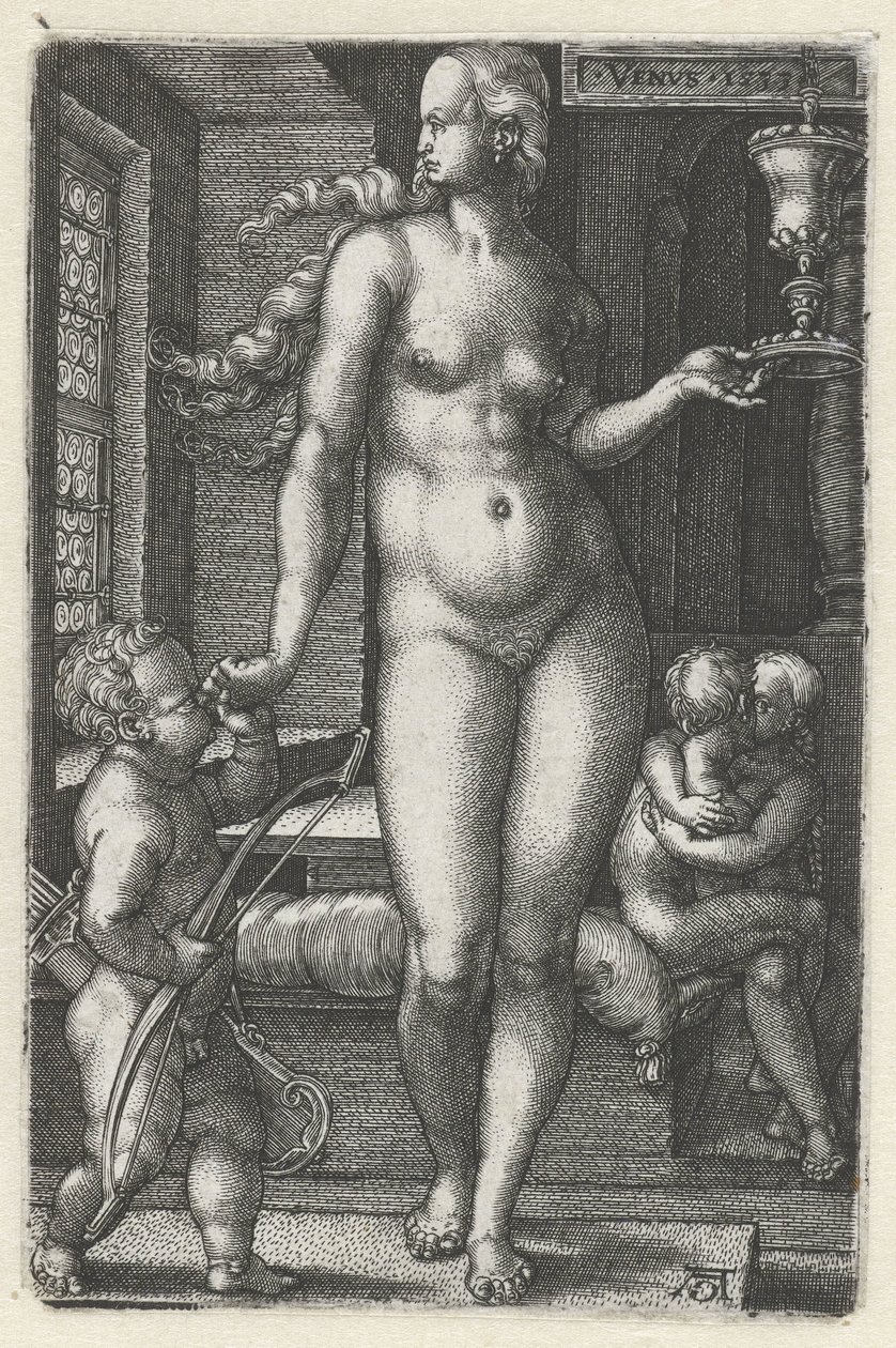 Venus (título sobre el objeto) Los siete planetas (título de la serie) de Heinrich Aldegrever