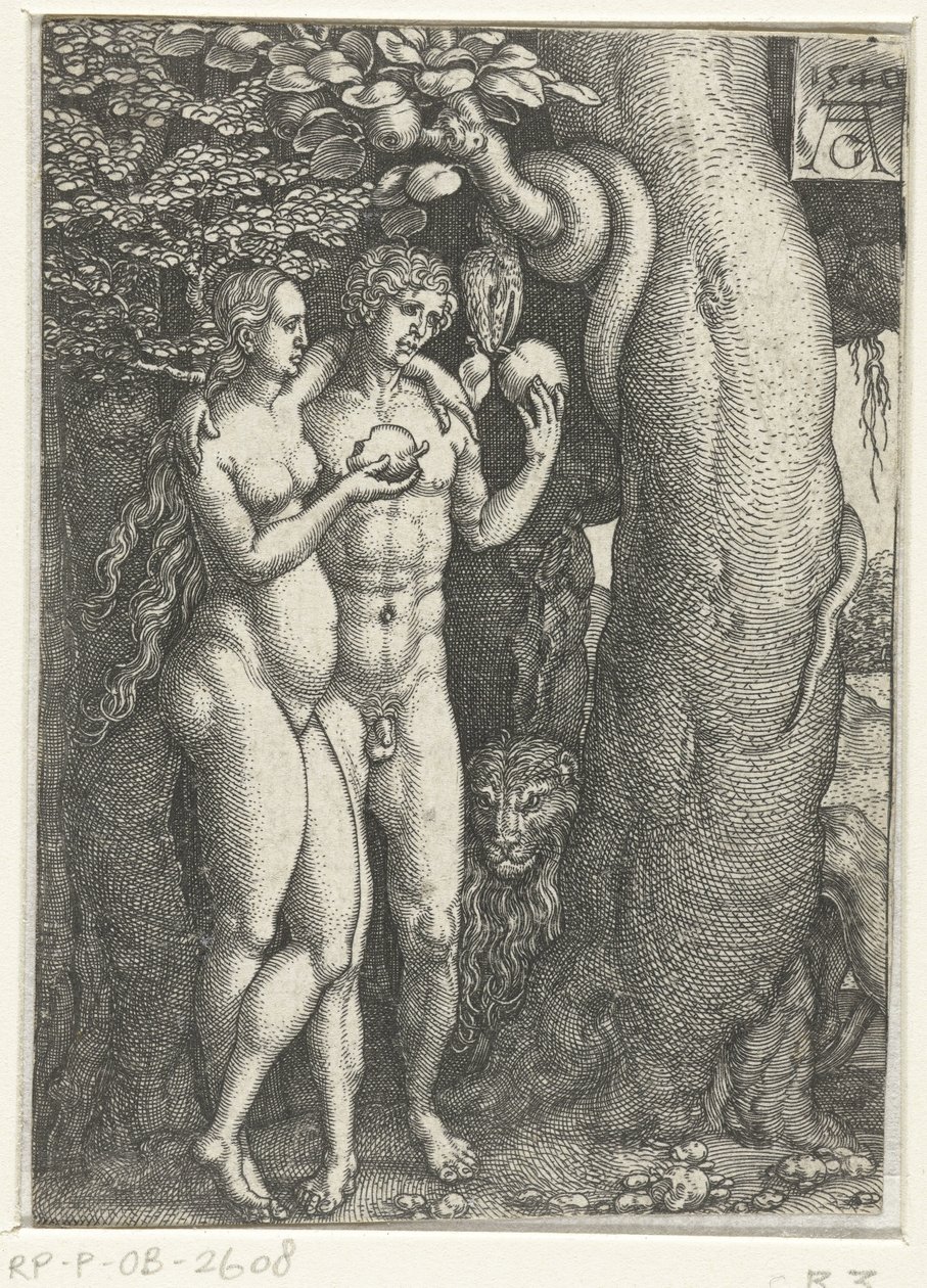 Caída del hombre Historia de Adán y Eva (título de la serie) de Heinrich Aldegrever