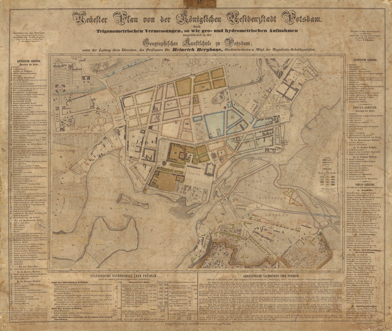 Plan Berghaus de Potsdam de Heinrich Berghaus
