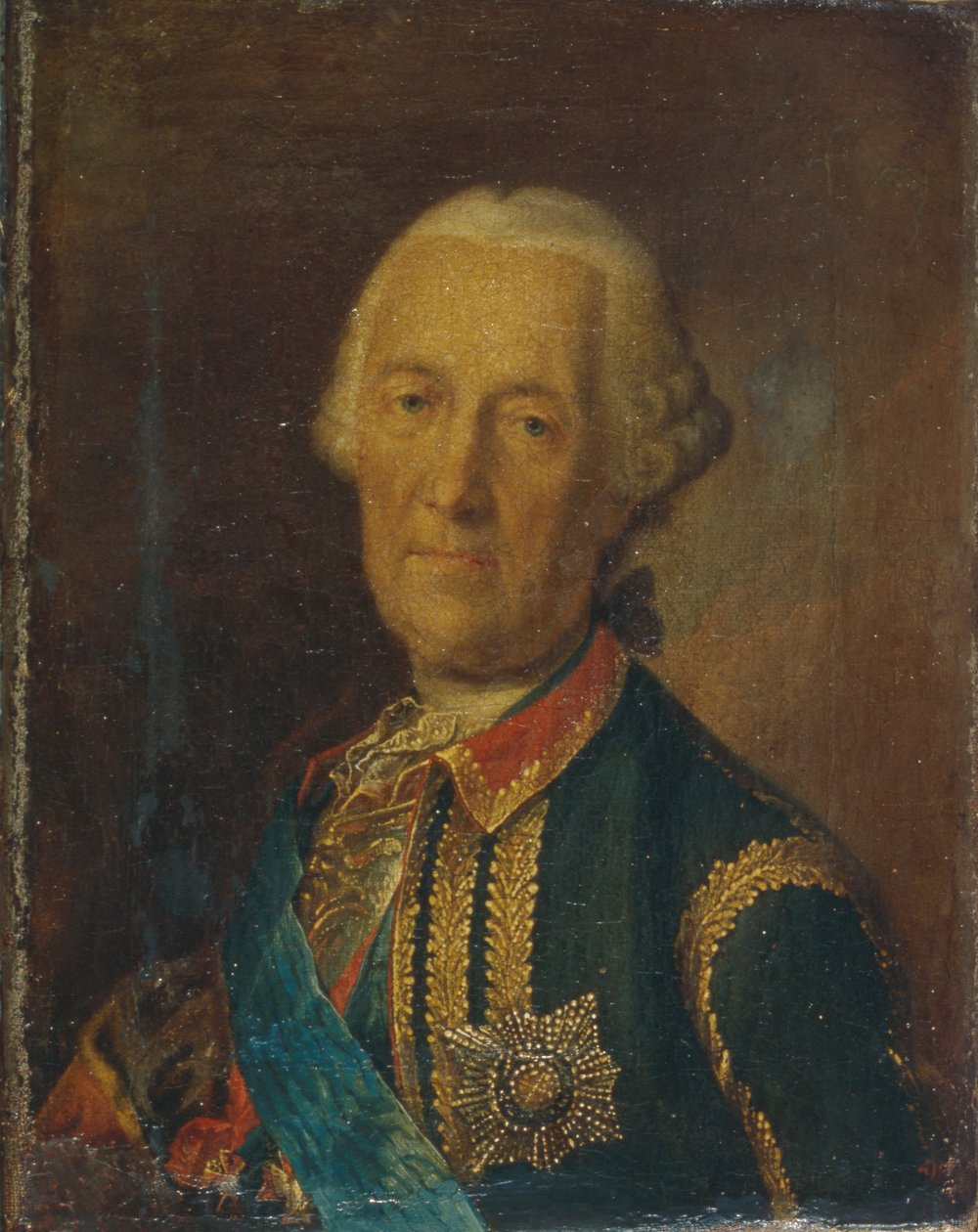 Retrato del mariscal de campo y político Conde Burkhard Christoph von Munnich 1683-1767, 1764 de Heinrich Buchholz