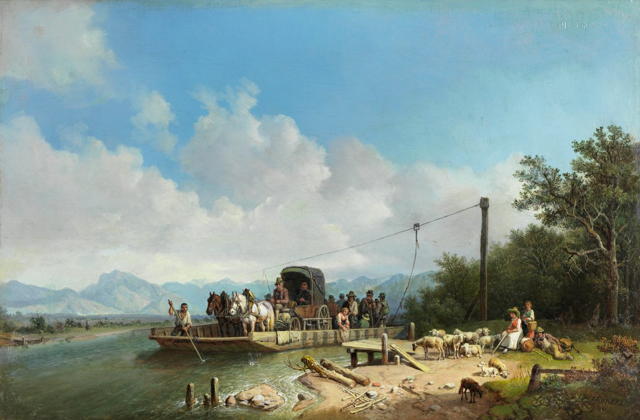 Heinrich Bürkel Ferry en la posada c1867 de Heinrich Burkel