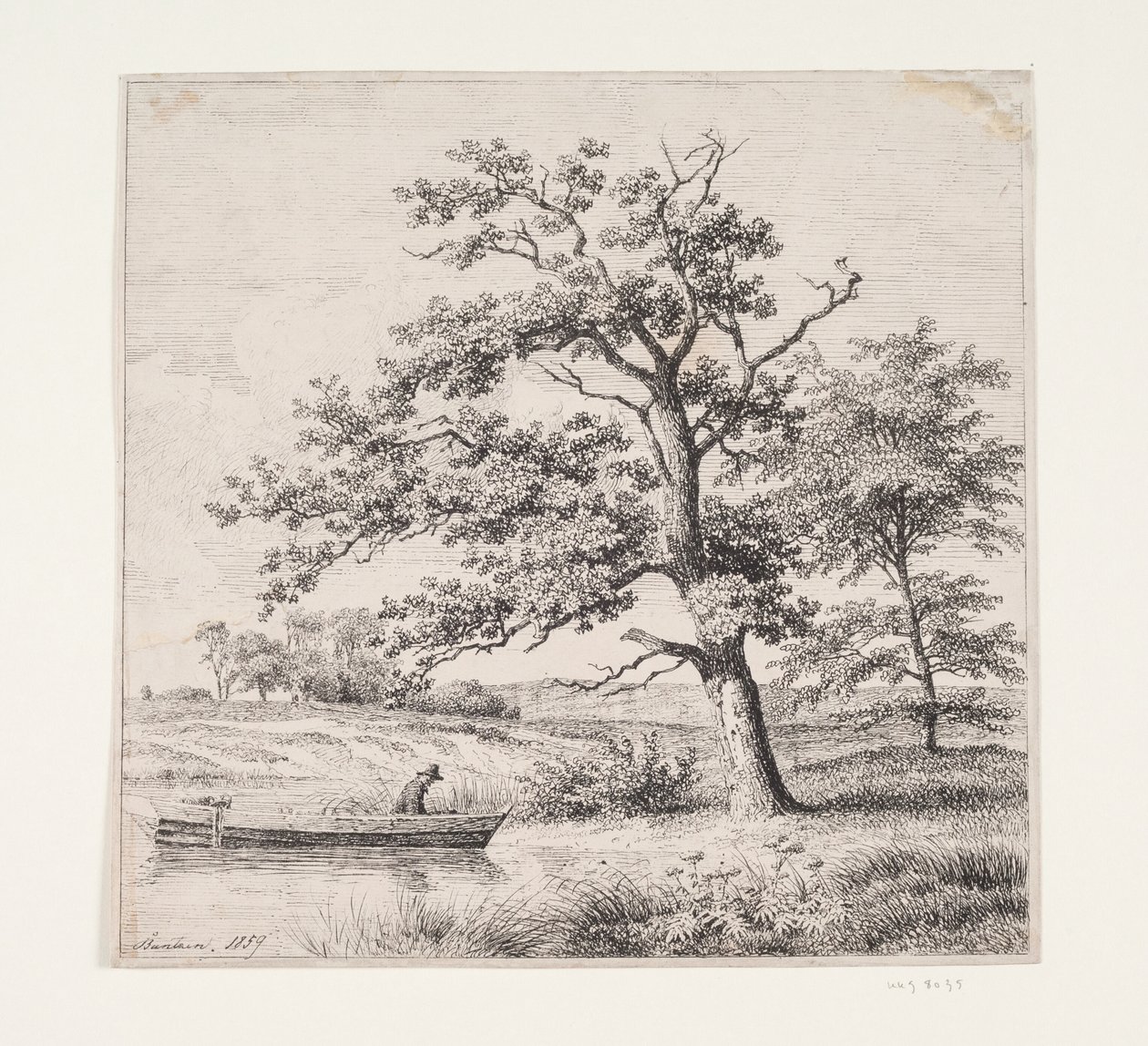 Robles junto a un lago de Heinrich Buntzen