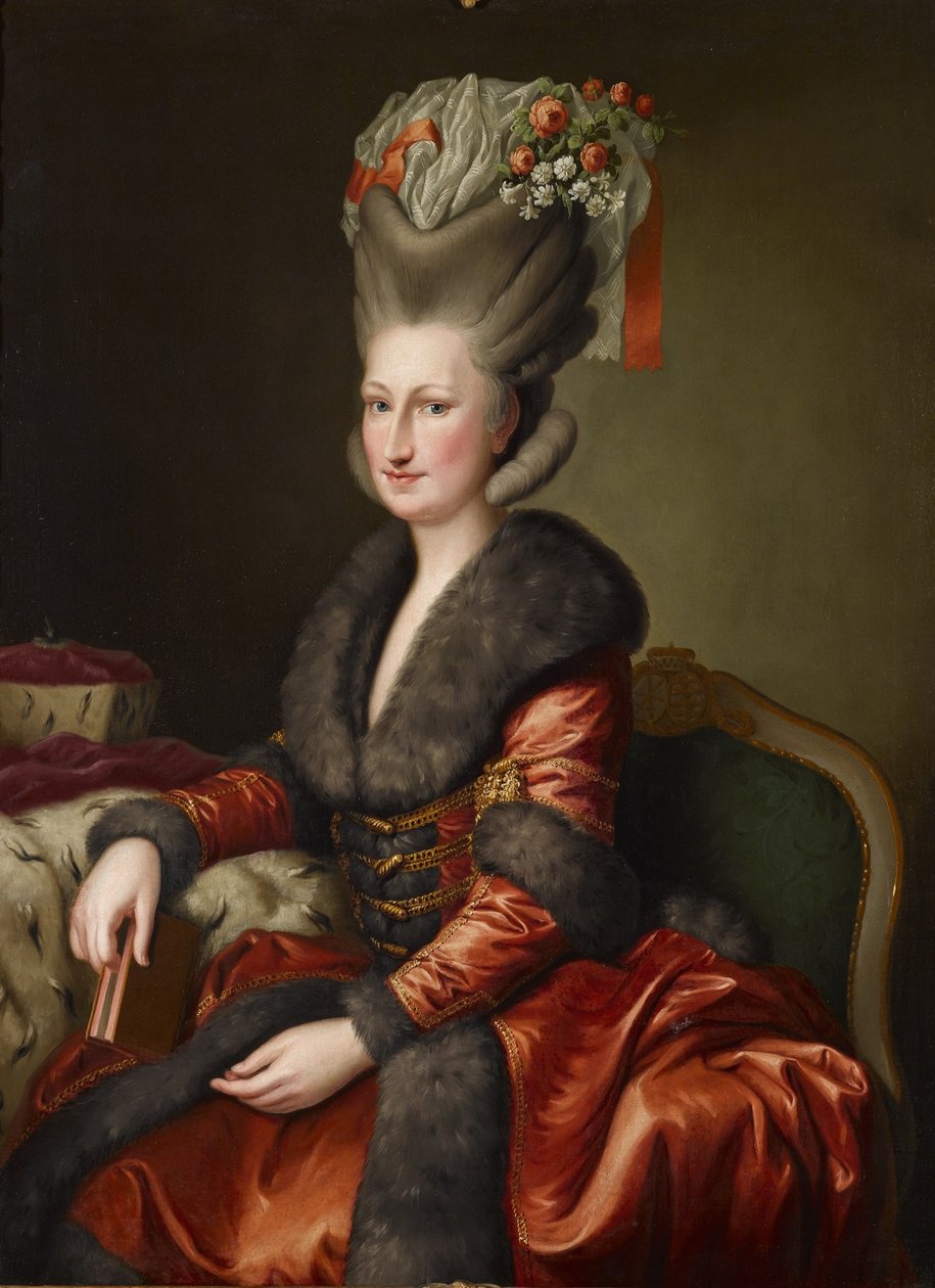 Retrato de María Amalia Augusta de Sajonia en traje polaco de Heinrich Carl Brandt