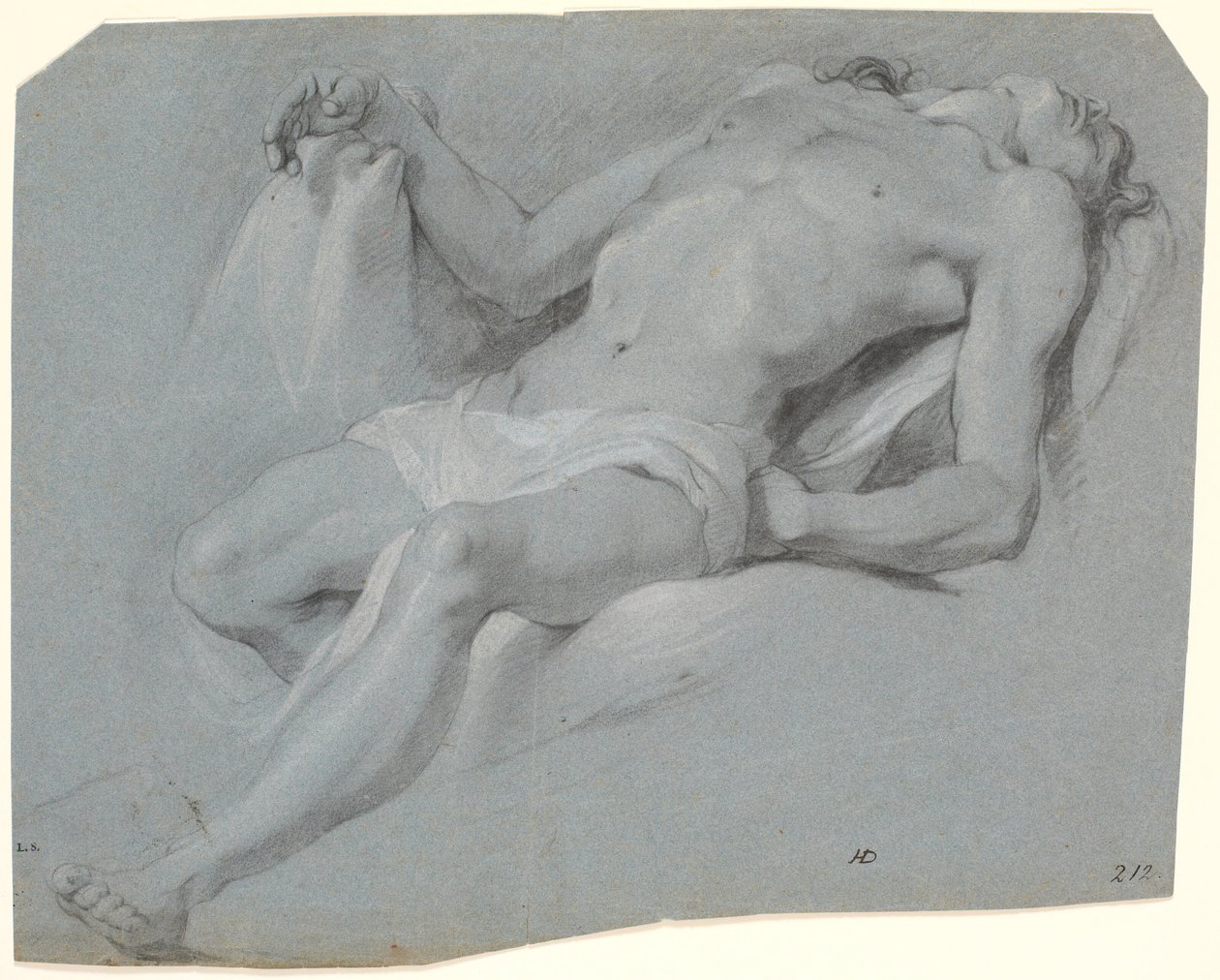 Modelo masculino acostado; estudio para Pietà? de Heinrich Dittmers