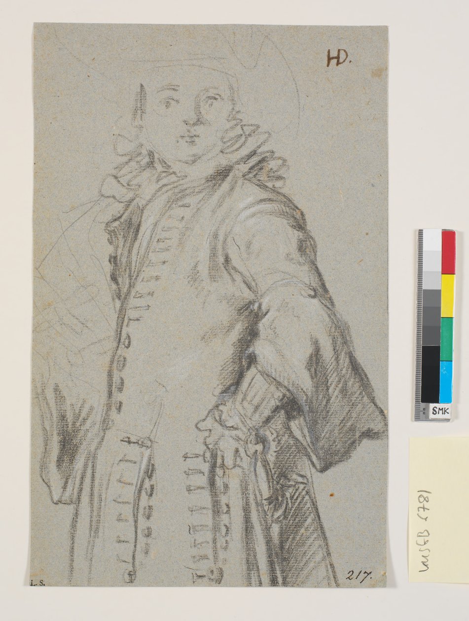 Estudio para un retrato de hombre, figura 3/4 de Heinrich Dittmers