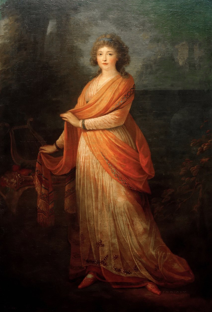 Retrato de Varvara Vasilyevna Golitsyna, nacida von Engelhardt 1757-1815, 1792 de Heinrich Friedrich Füger