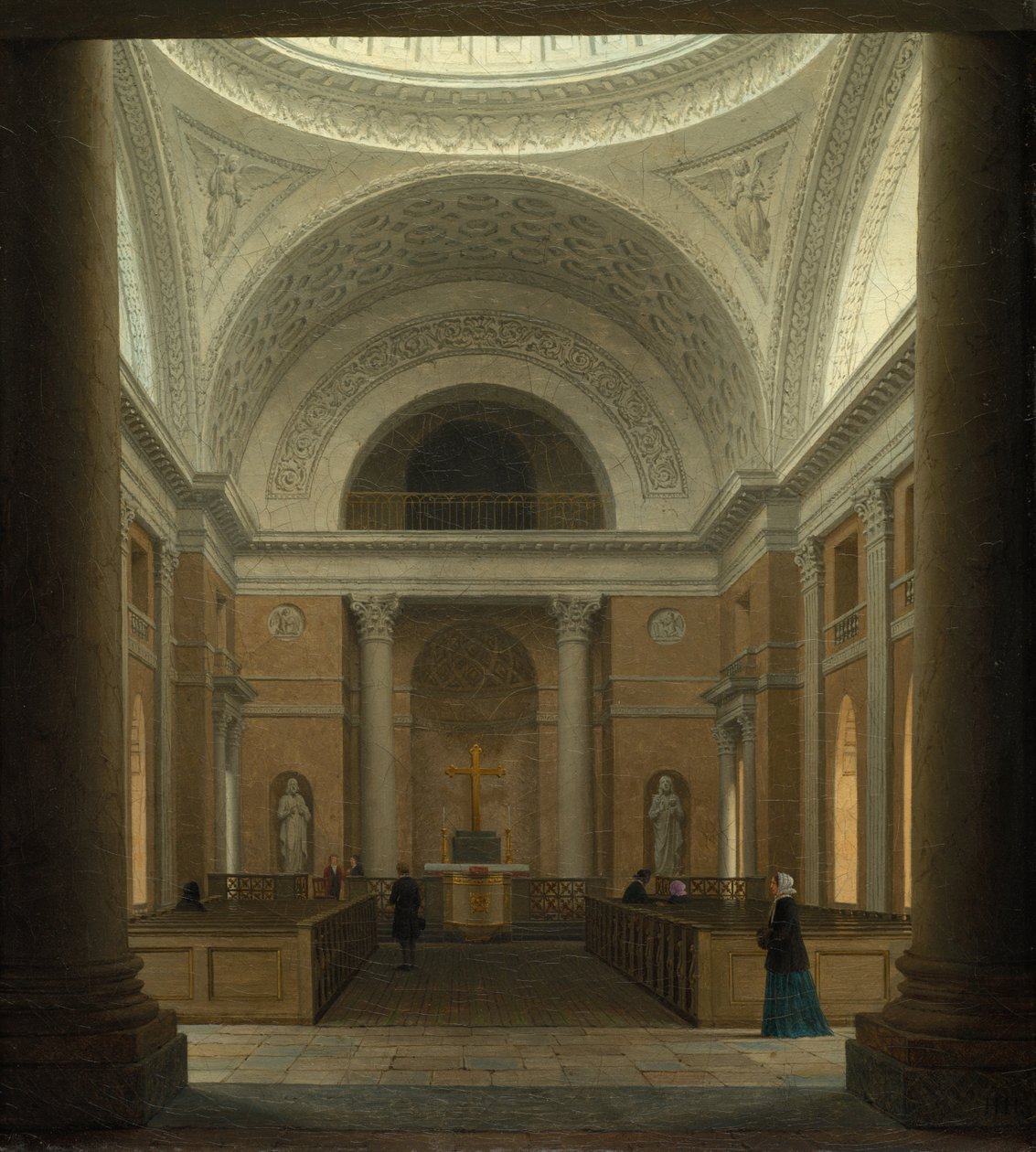 La iglesia de Slotskirken de Christiansborg, Copenhague, c. 1850s de Heinrich Hansen
