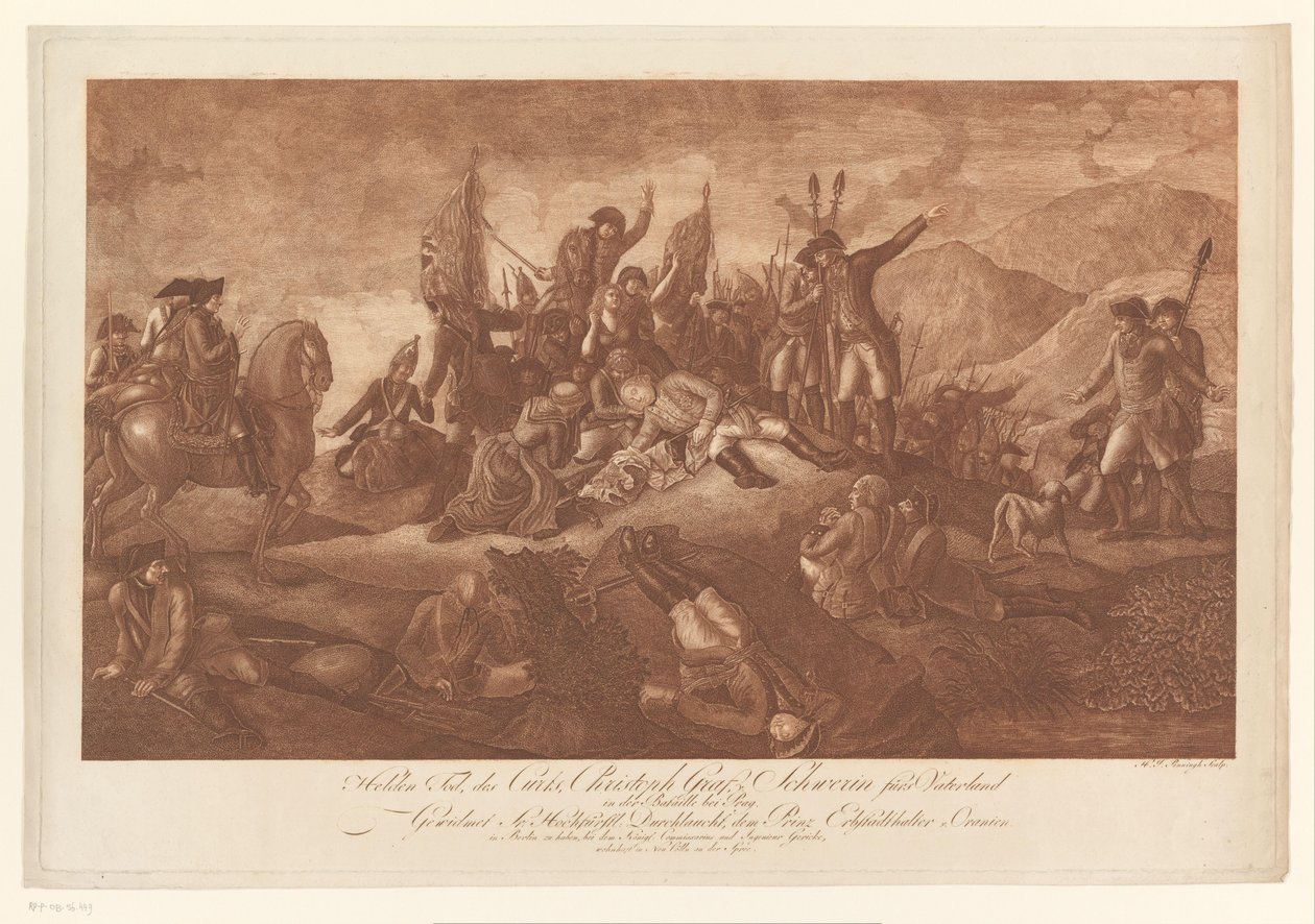 Muerte heroica de Christoph Schwerin en la batalla de Praga de Heinrich Jan Penningh
