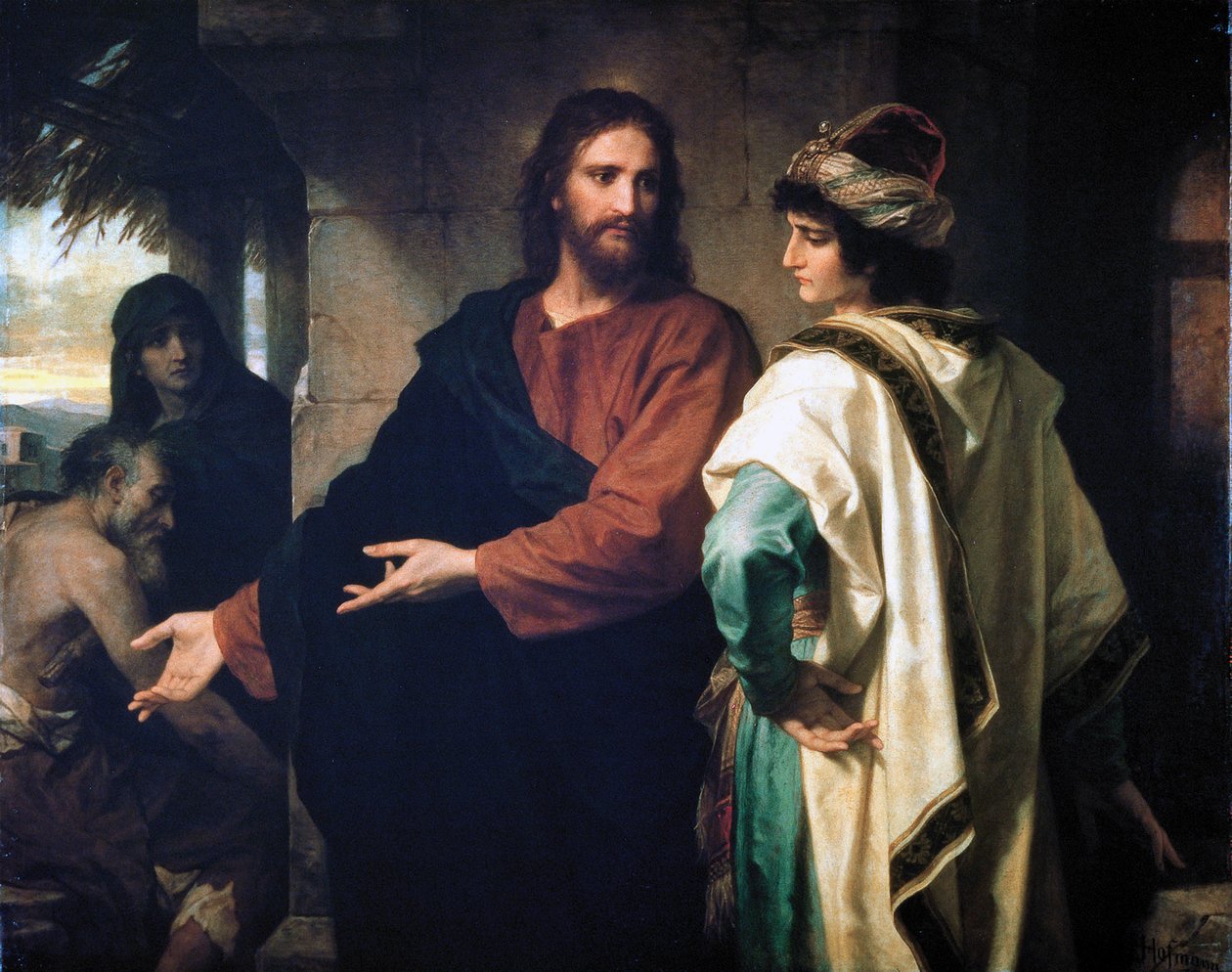 Jesús y el joven rico de Heinrich Karl Hofmann