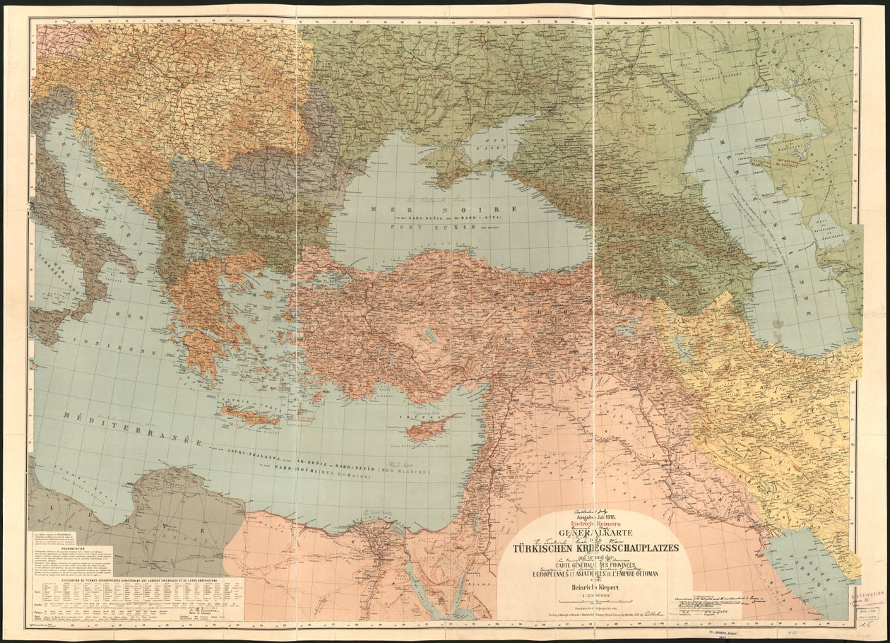 Mapa general del teatro de guerra turco - basado en la Carte Generale des Provinces Europeennes et Asiatiques de L