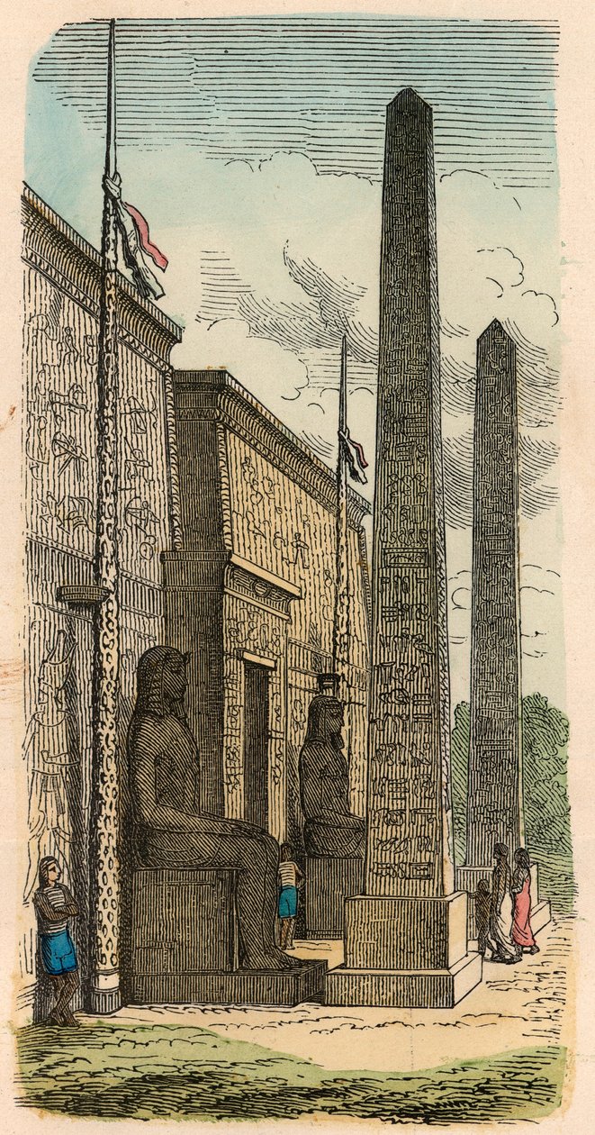 Egipto Antiguo: Entrada de un templo palacio de Heinrich Leutemann