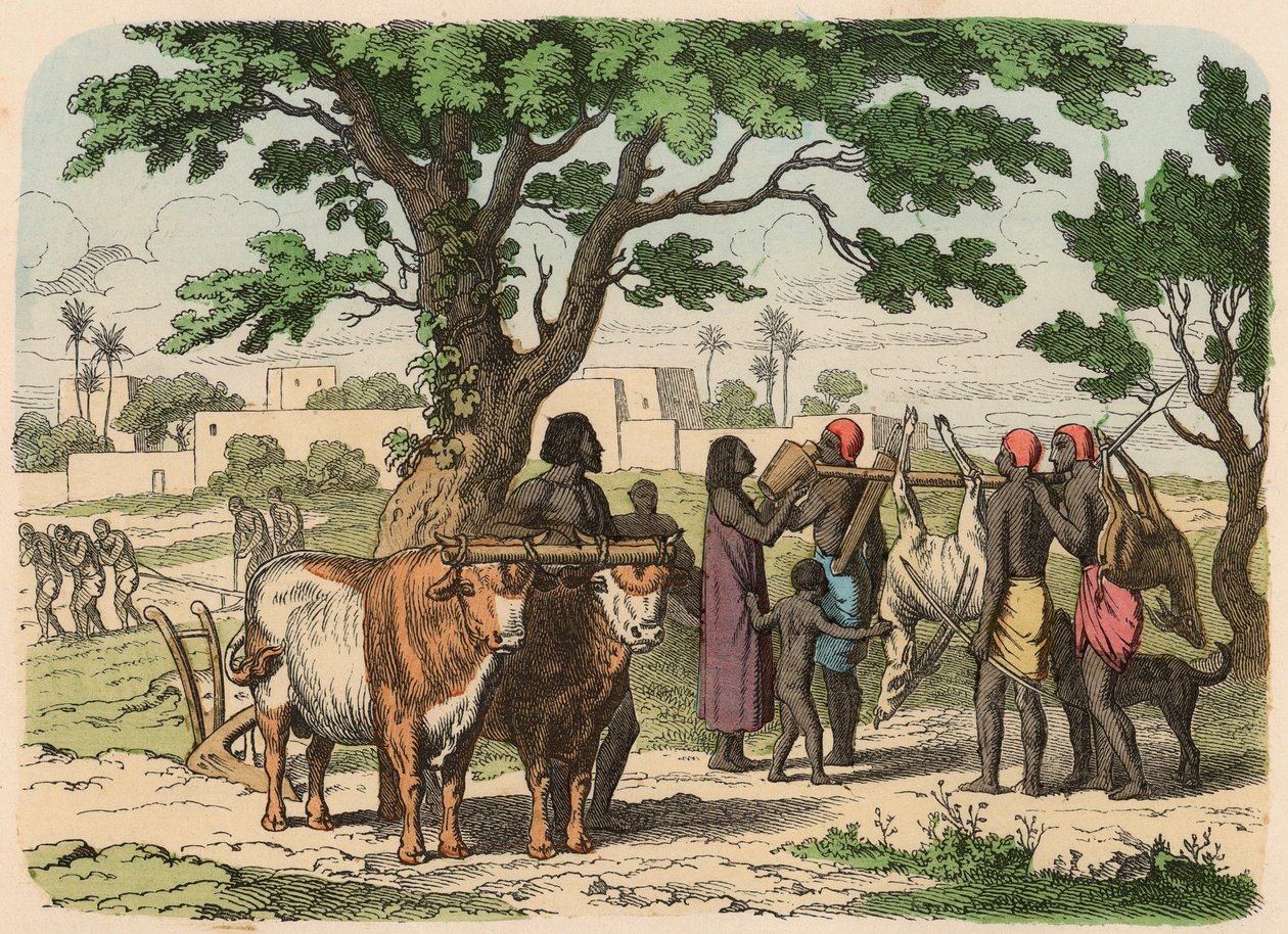 Egipto Antiguo: Agricultura y caza de Heinrich Leutemann